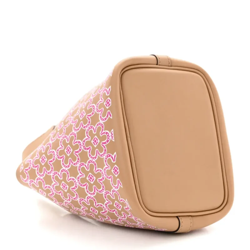 HERM??S MICRO LUCKY DAISY PICOTIN LOCK CHAI/ROSE/WHITE SWIFT LEATHER PALLADIUM SILVER HARDWARE - Image 6