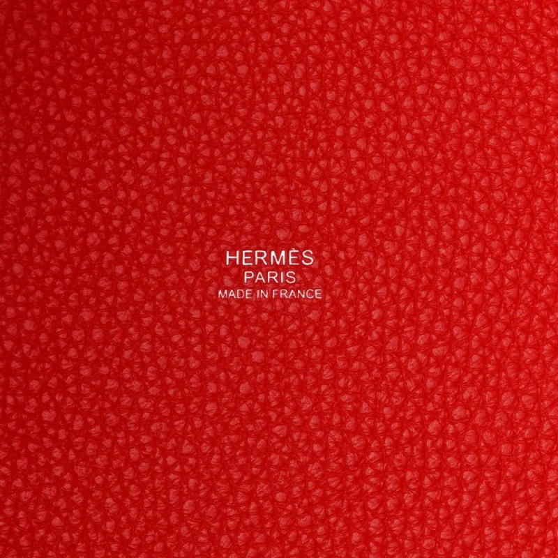 HERM??S CASAQUE PICOTIN LOCK 22 MM ROSE EXTR??ME / ROSE MEXICO / ROUGE DE COEUR TAURILLON CLEMENCE LEATHER PALLADIUM SILVER HARDWARE - Image 2