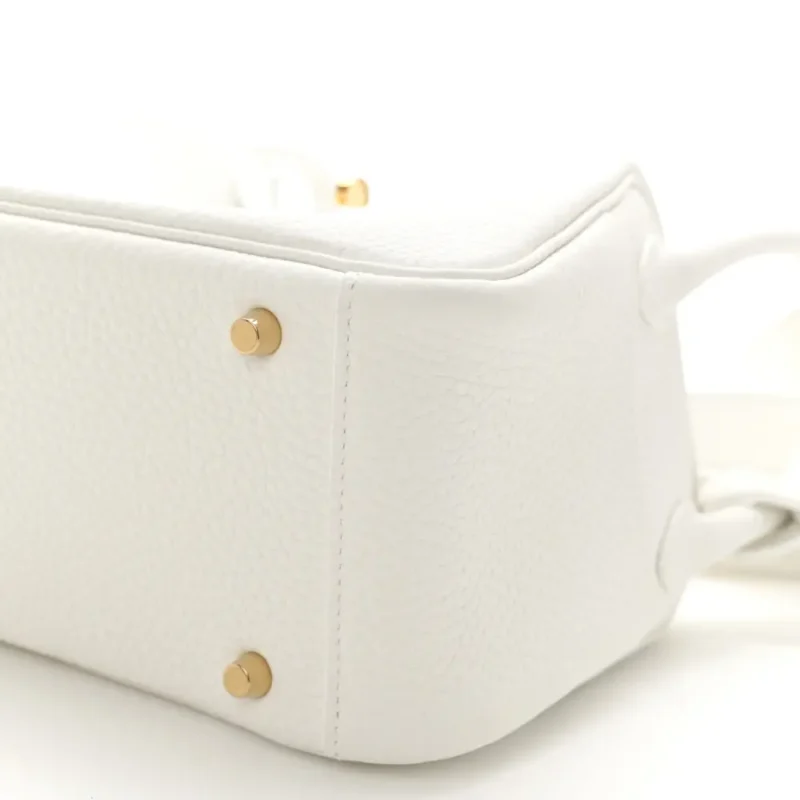 HERM??S MINI LINDY 20 NEW WHITE TAURILLON CLEMENCE LEATHER GOLD HARDWARE - Image 5