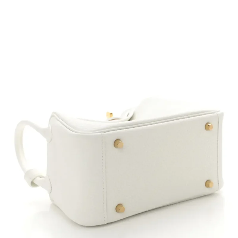 HERM??S MINI LINDY 20 NEW WHITE TAURILLON CLEMENCE LEATHER GOLD HARDWARE - Image 6
