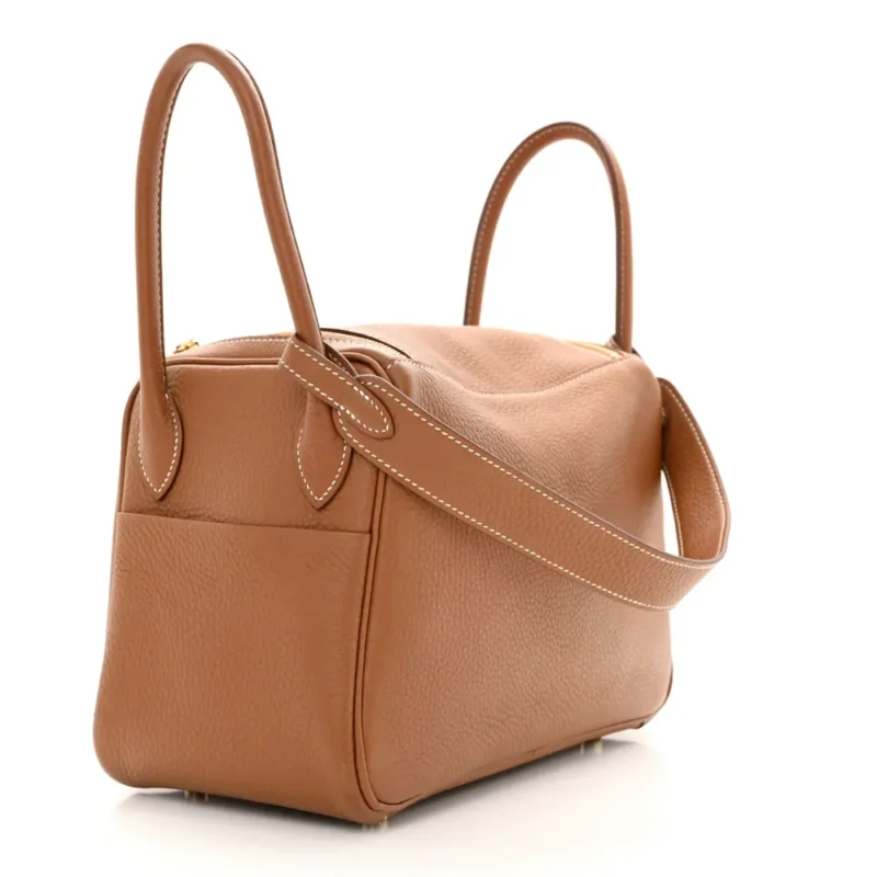 HERM??S LINDY 26 BROWN TAURILLON CLEMENCE LEATHER GOLD HARDWARE - Image 3