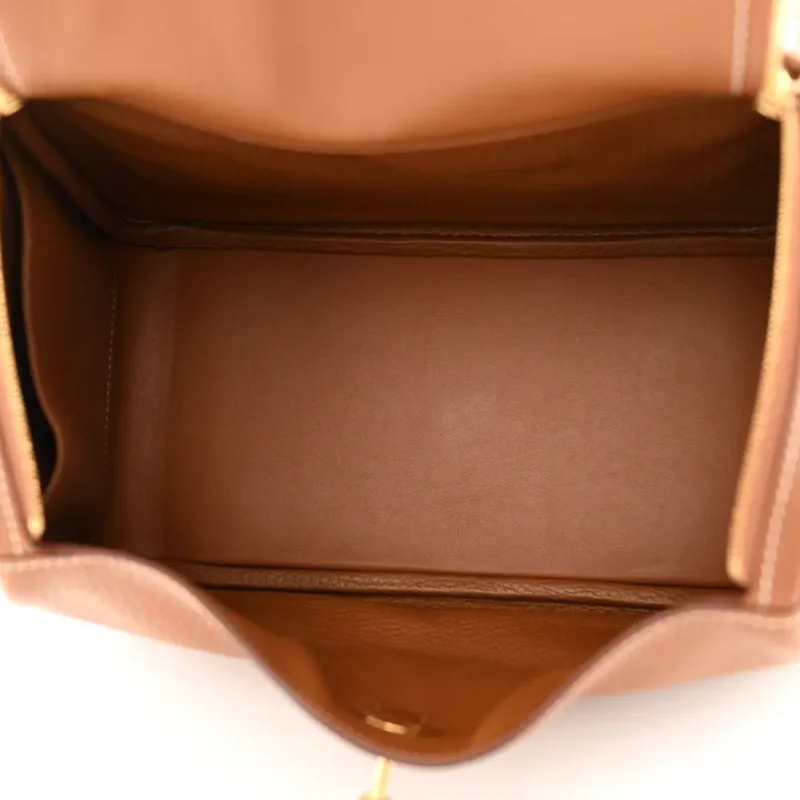 HERM??S LINDY 26 BROWN TAURILLON CLEMENCE LEATHER GOLD HARDWARE - Image 7