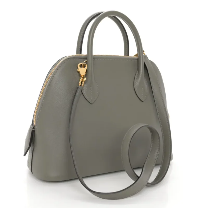 HERM??S 1923 BOLIDE 25 GRIS MEYER EVERCOLOR LEATHER GOLD PALLADIUM HARDWARE - Image 3
