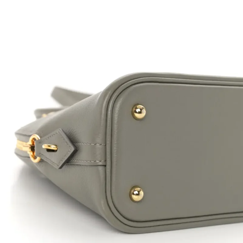 HERM??S 1923 BOLIDE 25 GRIS MEYER EVERCOLOR LEATHER GOLD PALLADIUM HARDWARE - Image 4