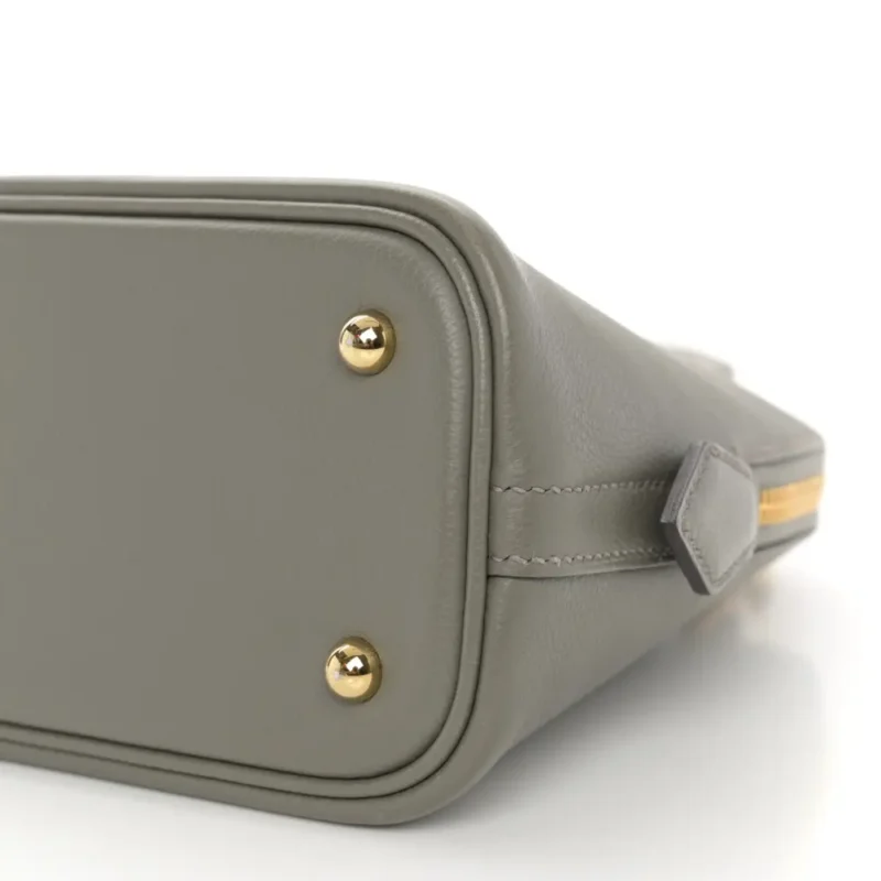HERM??S 1923 BOLIDE 25 GRIS MEYER EVERCOLOR LEATHER GOLD PALLADIUM HARDWARE - Image 5