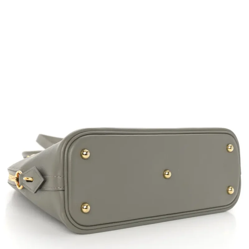 HERM??S 1923 BOLIDE 25 GRIS MEYER EVERCOLOR LEATHER GOLD PALLADIUM HARDWARE - Image 6