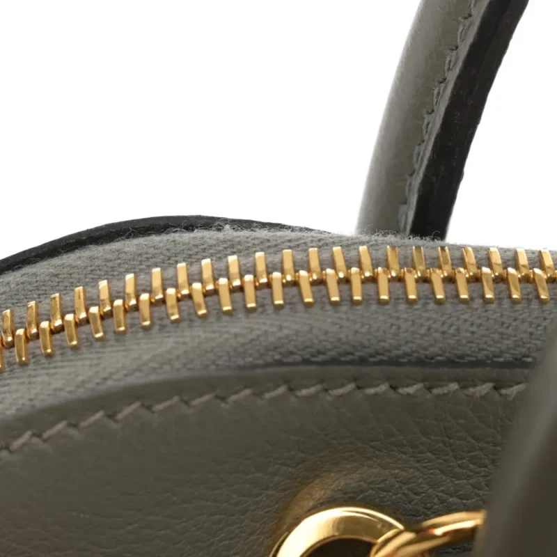 HERM??S 1923 BOLIDE 25 GRIS MEYER EVERCOLOR LEATHER GOLD PALLADIUM HARDWARE - Image 10