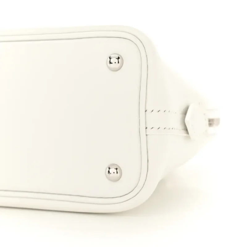 HERM??S MINI 1923 BOLIDE WHITE EVERCOLOR LEATHER SILVER HARDWARE - Image 5