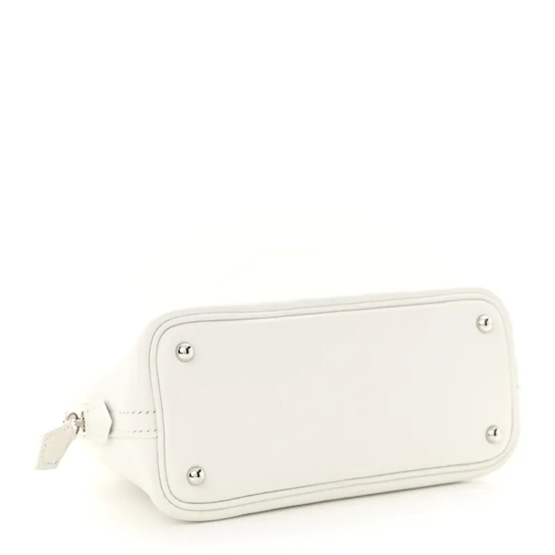 HERM??S MINI 1923 BOLIDE WHITE EVERCOLOR LEATHER SILVER HARDWARE - Image 6
