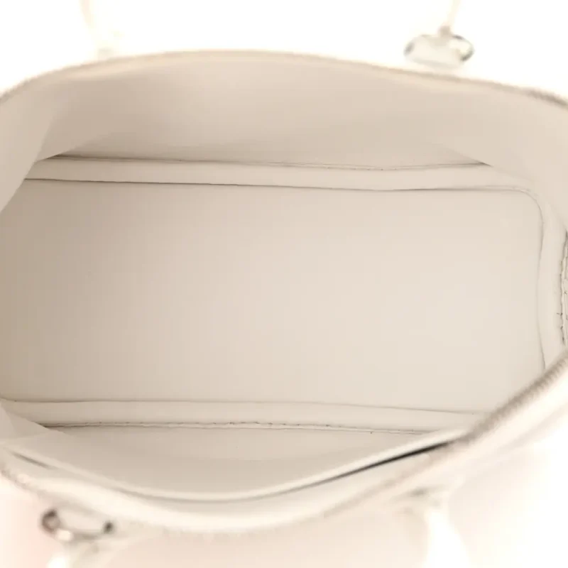 HERM??S MINI 1923 BOLIDE WHITE EVERCOLOR LEATHER SILVER HARDWARE - Image 7