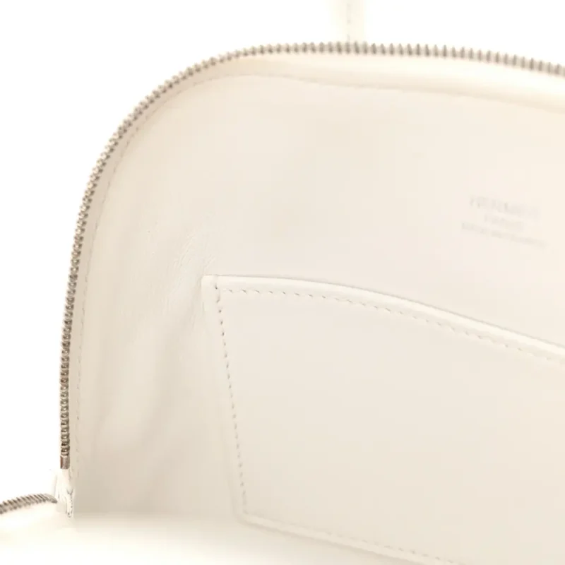 HERM??S MINI 1923 BOLIDE WHITE EVERCOLOR LEATHER SILVER HARDWARE - Image 10