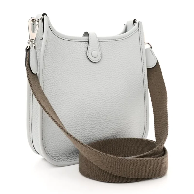 HERM??S AMAZONE EVELYNE TPM BLEU P?LE / ??TAIN TAURILLON CLEMENCE LEATHER PALLADIUM SILVER HARDWARE - Image 3