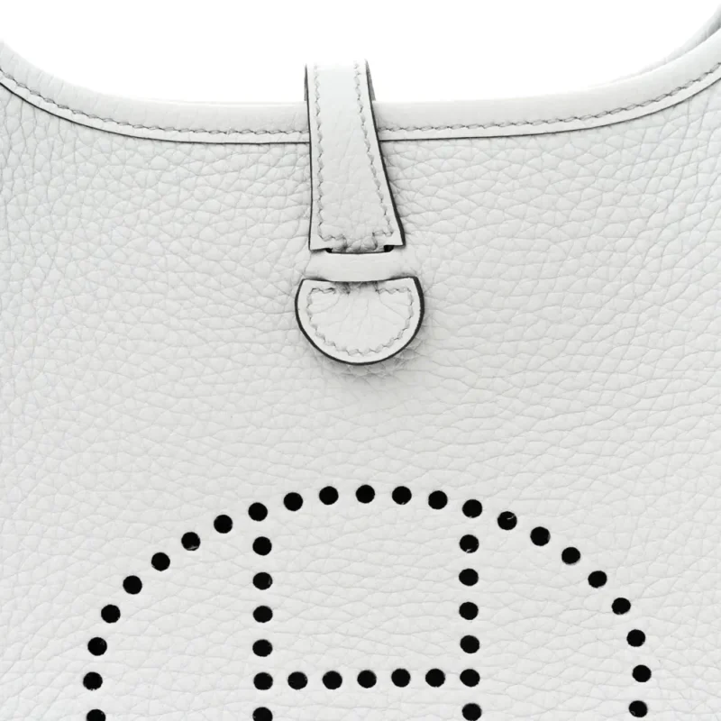 HERM??S AMAZONE EVELYNE TPM BLEU P?LE / ??TAIN TAURILLON CLEMENCE LEATHER PALLADIUM SILVER HARDWARE - Image 9