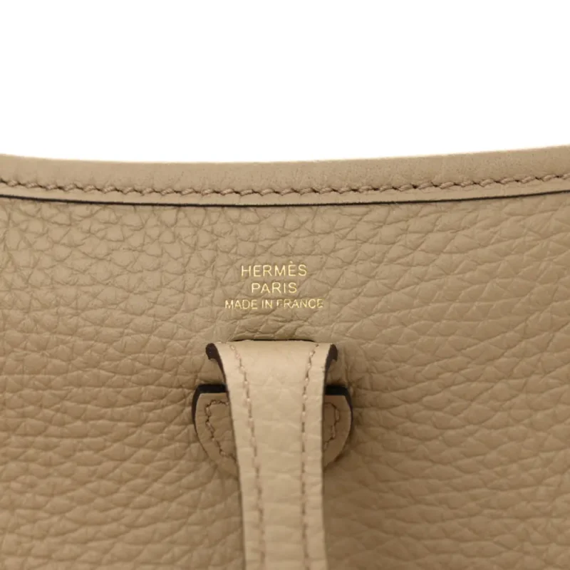 HERM??S AMAZONE EVELYNE TPM BEIGE MARFA TAURILLON CLEMENCE LEATHER GOLD HARDWARE - Image 2