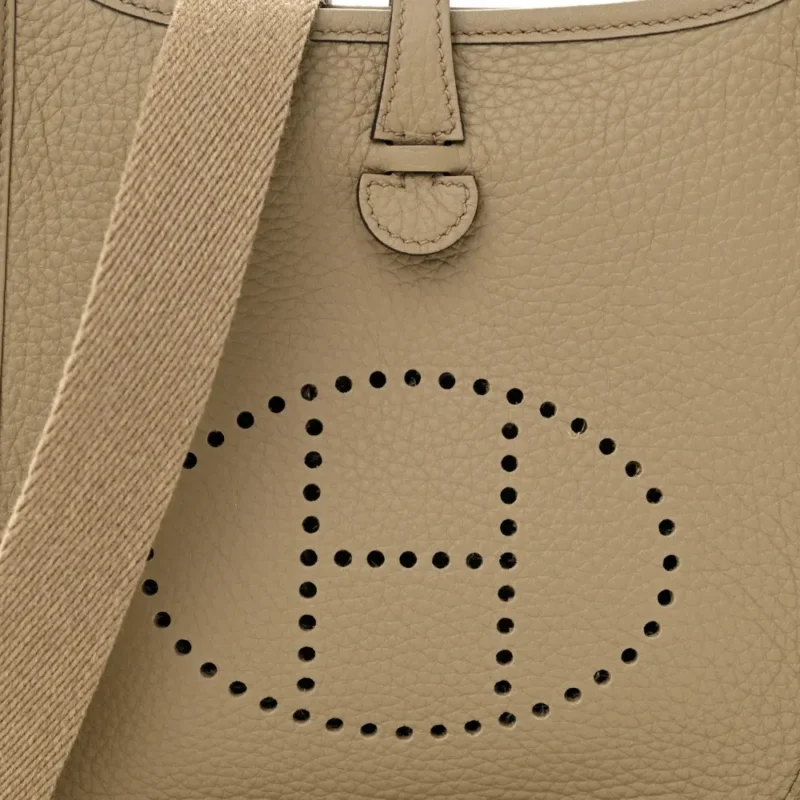 HERM??S AMAZONE EVELYNE TPM BEIGE MARFA TAURILLON CLEMENCE LEATHER GOLD HARDWARE - Image 9
