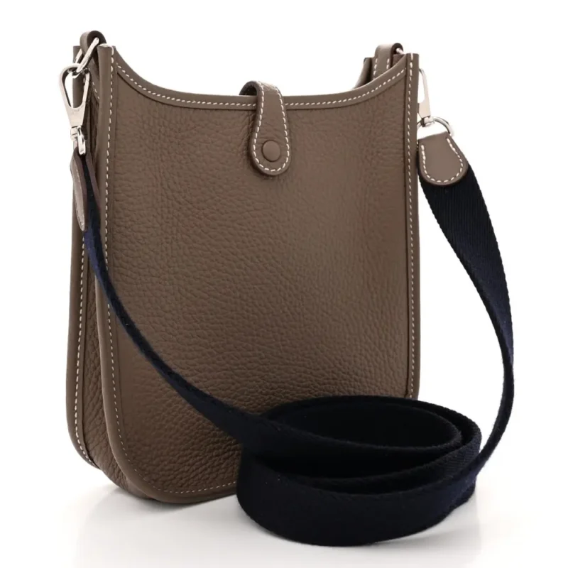 HERM??S AMAZONE EVELYNE TPM ??TAIN / BLEU INDIGO TAURILLON CLEMENCE LEATHER SILVER HARDWARE - Image 3
