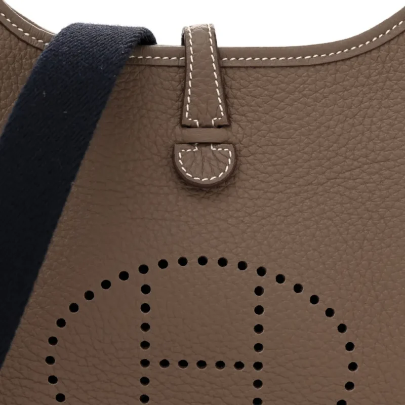 HERM??S AMAZONE EVELYNE TPM ??TAIN / BLEU INDIGO TAURILLON CLEMENCE LEATHER SILVER HARDWARE - Image 9