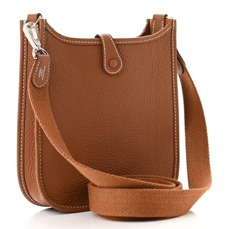 HERM??S EVELYNE TPM BROWN TAURILLON CLEMENCE LEATHER PALLADIUM HARDWARE - Image 3