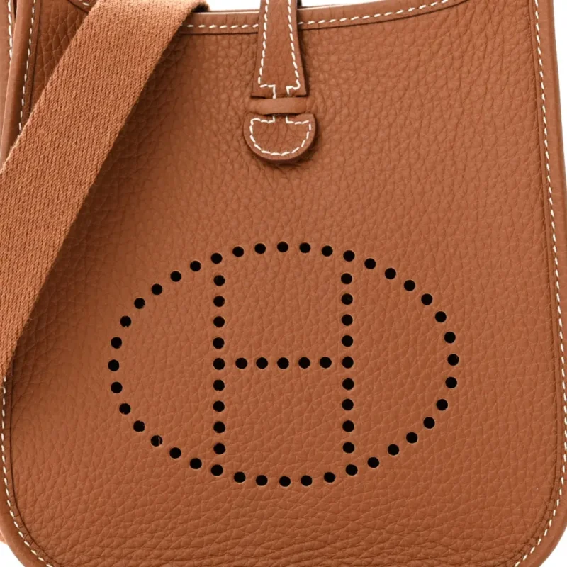 HERM??S EVELYNE TPM BROWN TAURILLON CLEMENCE LEATHER PALLADIUM HARDWARE - Image 9