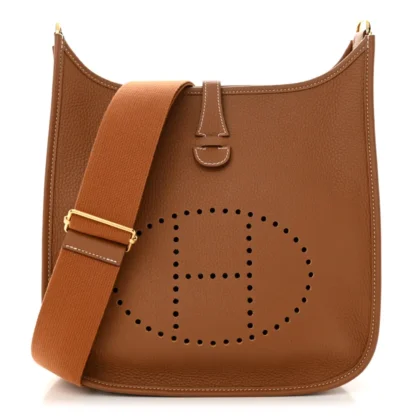 HERM??S EVELYNE III PM BROWN TAURILLON CLEMENCE LEATHER
