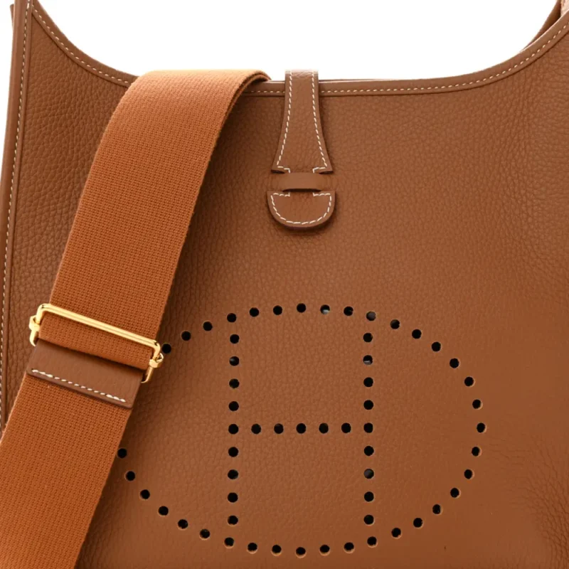 HERM??S EVELYNE III PM BROWN TAURILLON CLEMENCE LEATHER - Image 9