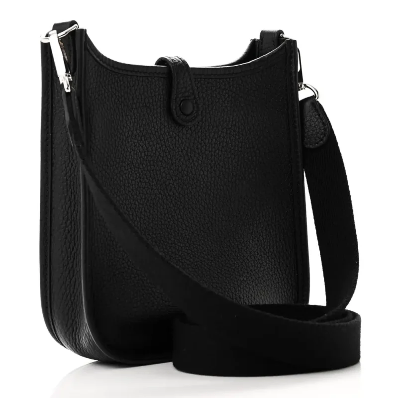 HERM??S EVELYNE TPM BLACK TAURILLON CLEMENCE LEATHER SILVER HARDWARE - Image 3