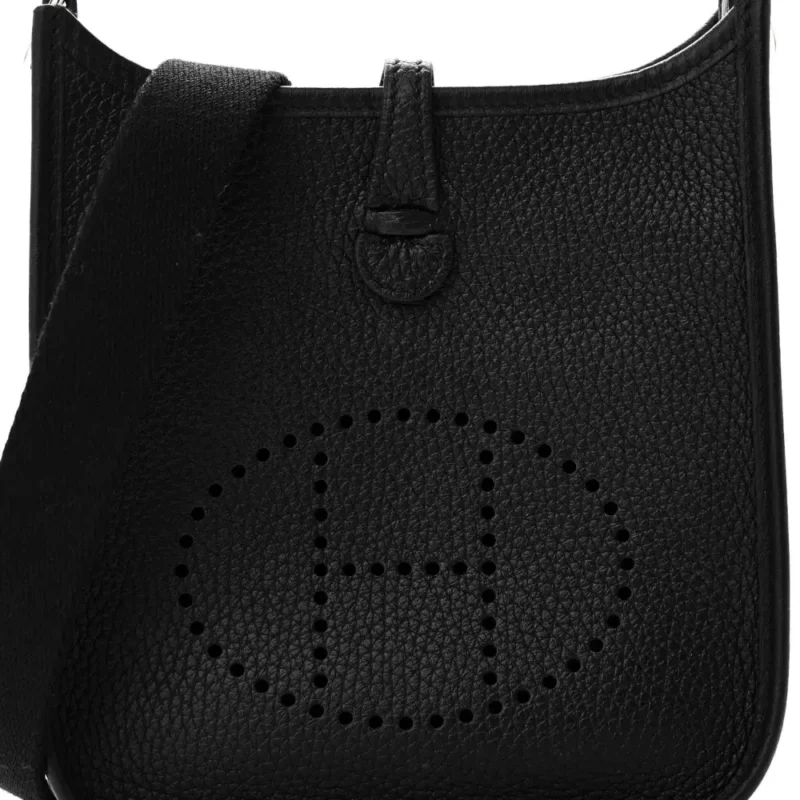 HERM??S EVELYNE TPM BLACK TAURILLON CLEMENCE LEATHER SILVER HARDWARE - Image 9