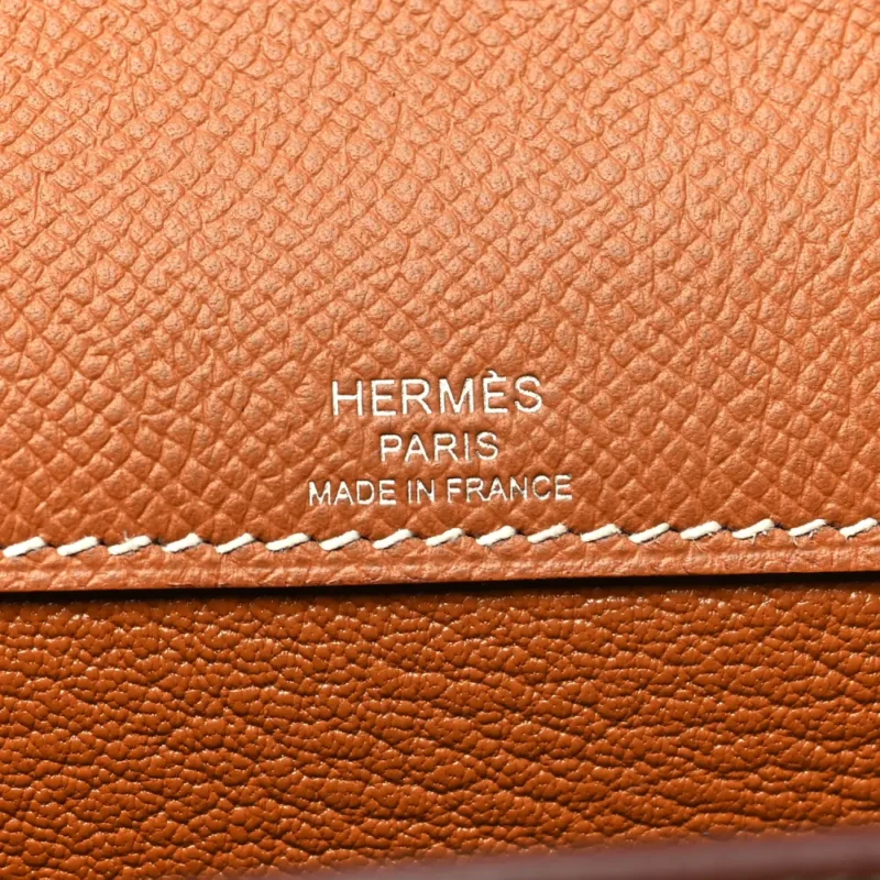 HERM??S KELLY D??P??CHES 25 POUCH BROWN EPSOM LEATHER SILVER HARDWARE - Image 2