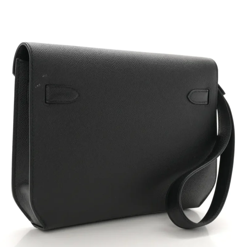 HERM??S KELLY D??P??CHES 25 POUCH BLACK EPSOM LEATHER PALLADIUM HARDWARE - Image 3