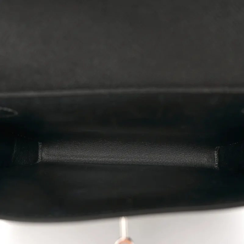 HERM??S KELLY D??P??CHES 25 POUCH BLACK EPSOM LEATHER PALLADIUM HARDWARE - Image 7