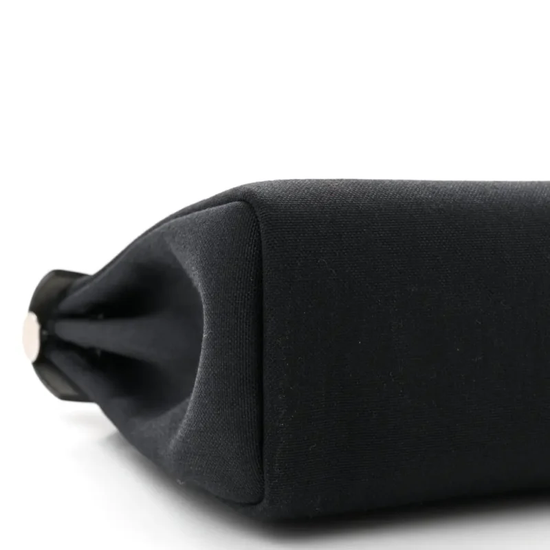 HERM??S HERBAG ZIP PM 31 BLACK MILITARY TOILE & VACHE HUNTER LEATHER PALLADIUM SILVER HARDWARE - Image 5