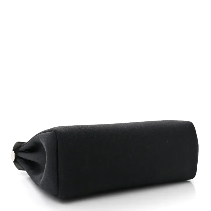 HERM??S HERBAG ZIP PM 31 BLACK MILITARY TOILE & VACHE HUNTER LEATHER PALLADIUM SILVER HARDWARE - Image 7