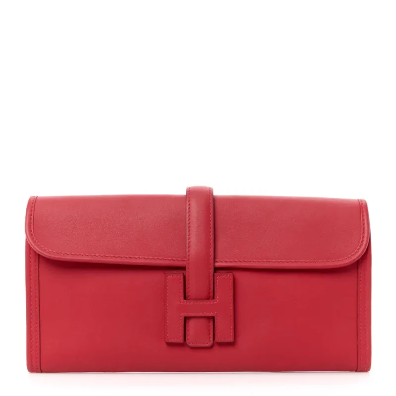 HERM??S JIGE ELAN 29 CLUTCH ROUGE TOMATE SWIFT LEATHER