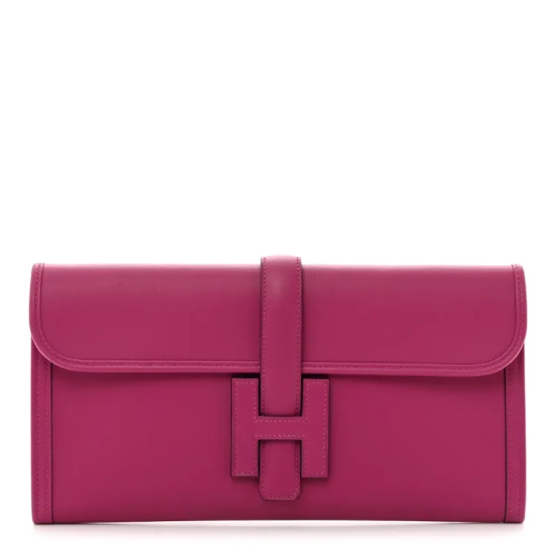HERM??S JIGE ELAN 29 CLUTCH ROSE POURPRE SWIFT LEATHER