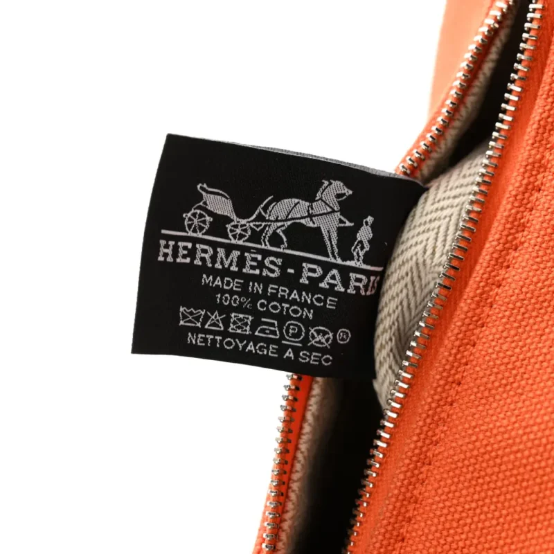 HERM??S BRIDE-??-BRAC POUCH SMALL ORANGE/BURGUNDY CANVAS - Image 2