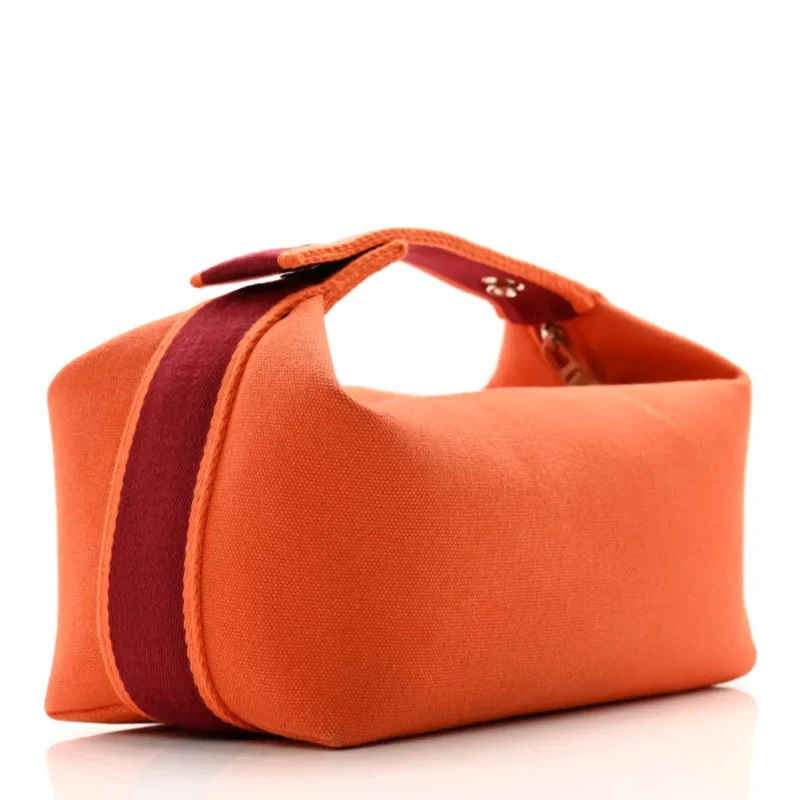 HERM??S BRIDE-??-BRAC POUCH SMALL ORANGE/BURGUNDY CANVAS - Image 3