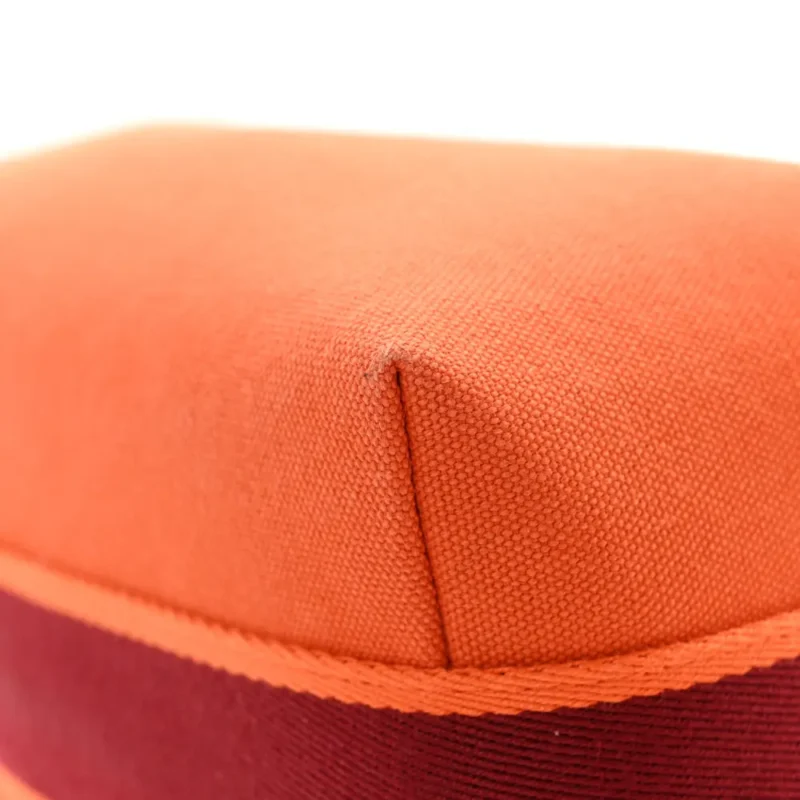 HERM??S BRIDE-??-BRAC POUCH SMALL ORANGE/BURGUNDY CANVAS - Image 5
