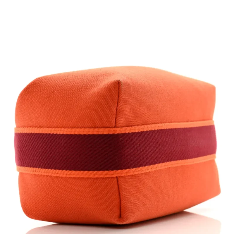 HERM??S BRIDE-??-BRAC POUCH SMALL ORANGE/BURGUNDY CANVAS - Image 6