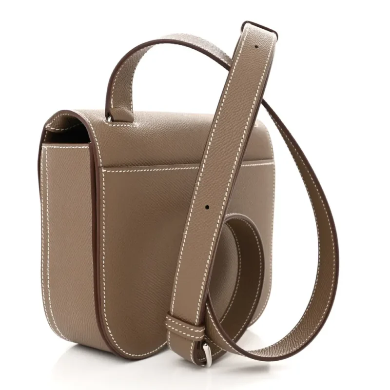 HERM??S MINI DELLA CAVALLERIA ETOUPE EPSOM LEATHER PALLADIUM HARDWARE - Image 3