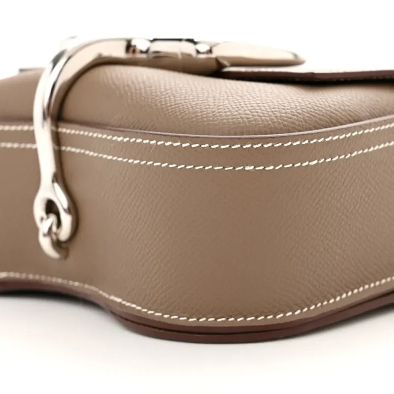 HERM??S MINI DELLA CAVALLERIA ETOUPE EPSOM LEATHER PALLADIUM HARDWARE - Image 5