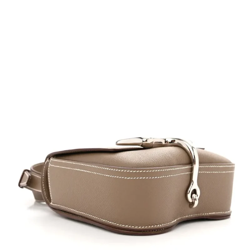 HERM??S MINI DELLA CAVALLERIA ETOUPE EPSOM LEATHER PALLADIUM HARDWARE - Image 6