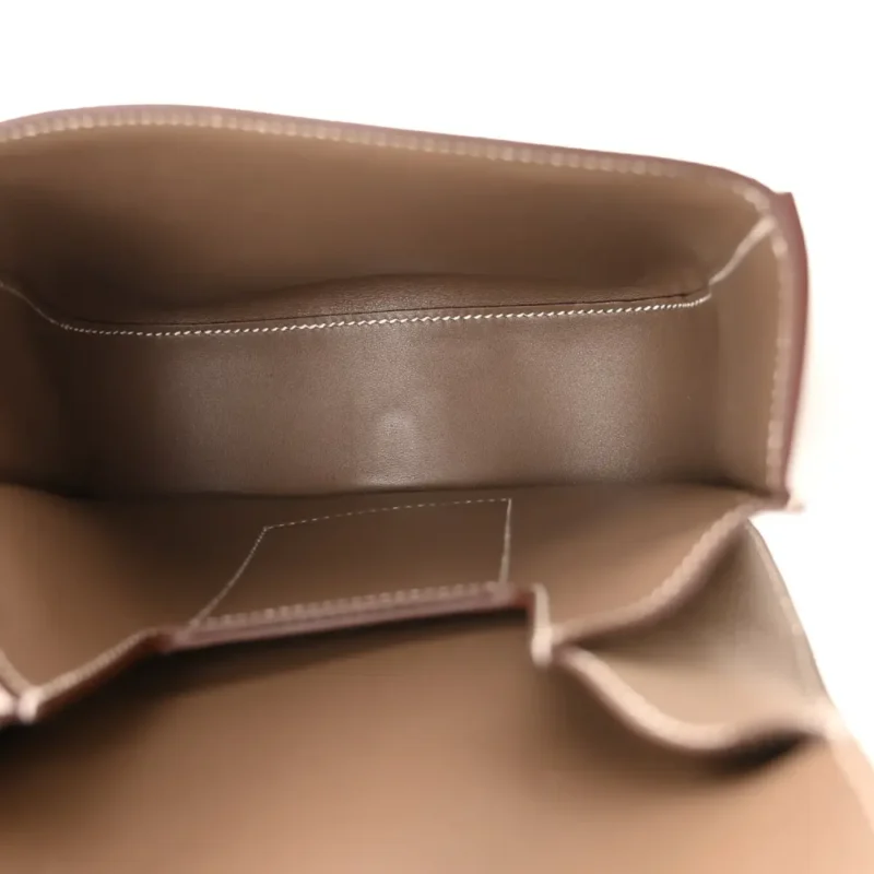 HERM??S MINI DELLA CAVALLERIA ETOUPE EPSOM LEATHER PALLADIUM HARDWARE - Image 7