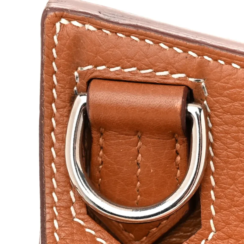 HERM??S JYPSIERE 28 BROWN TAURILLON CLEMENCE LEATHER PALLADIUM SILVER HARDWARE - Image 10