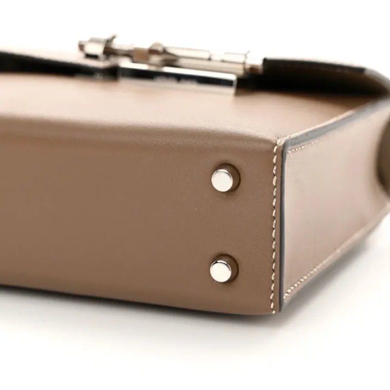 HERM??S MINI VERROU CHAINE BAG ??TAIN TADELAKT LEATHER PALLADIUM SILVER HARDWARE - Image 5