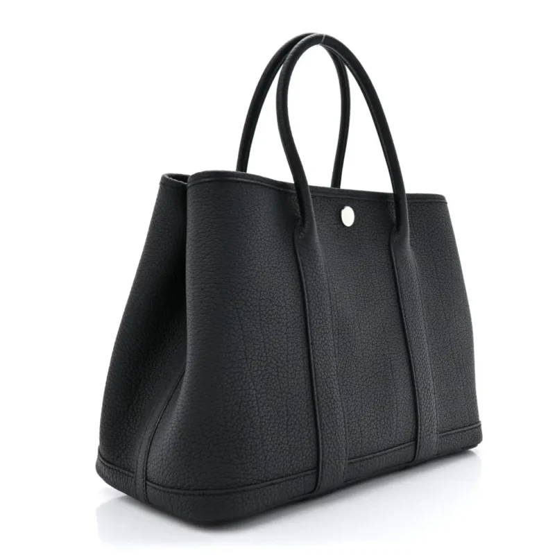 HERM??S GARDEN PARTY 30 TPM BLACK NEGONDA LEATHER PALLADIUM SILVER HARDWARE - Image 3