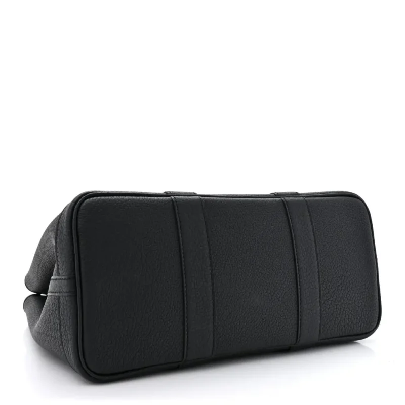 HERM??S GARDEN PARTY 30 TPM BLACK NEGONDA LEATHER PALLADIUM SILVER HARDWARE - Image 6