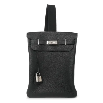 HERM??S HAC ?? DOS GM BACKPACK BLACK TOGO LEATHER PALLADIUM HARDWARE