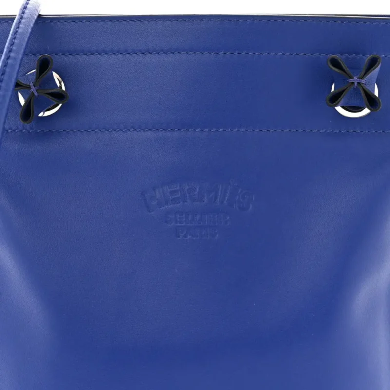 HERM??S MINI ALINE BLEU ??LECTRIQUE MILO LAMBSKIN & SWIFT LEATHER - Image 9