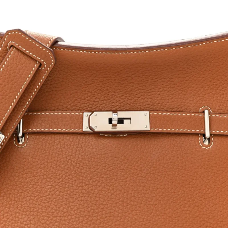 HERM??S JYPSIERE 28 BROWN TAURILLON CLEMENCE LEATHER PALLADIUM SILVER HARDWARE - Image 9