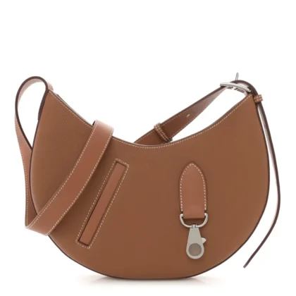 HERM??S P??TIT ARCON BROWN TOGO & SWIFT LEATHER SILVER HARDWARE